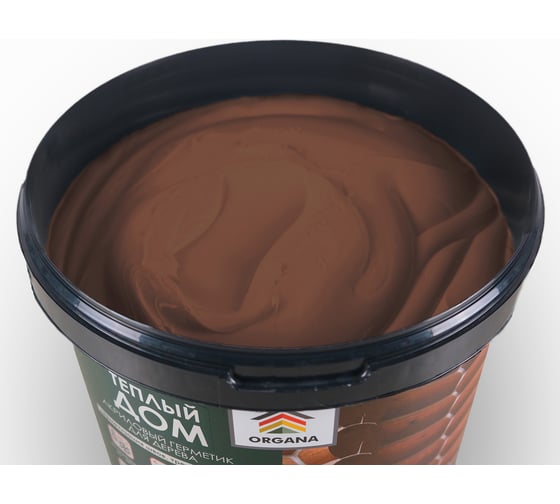 Герметик Organa Теплый Шов Log Sealant, ведро 7 кг, цвет орех 108528