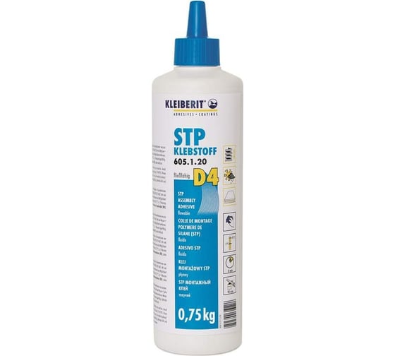 Клей Kleiberit STP 605.1.20 однокомпонентный, D4, 750 гр KLB0883 1
