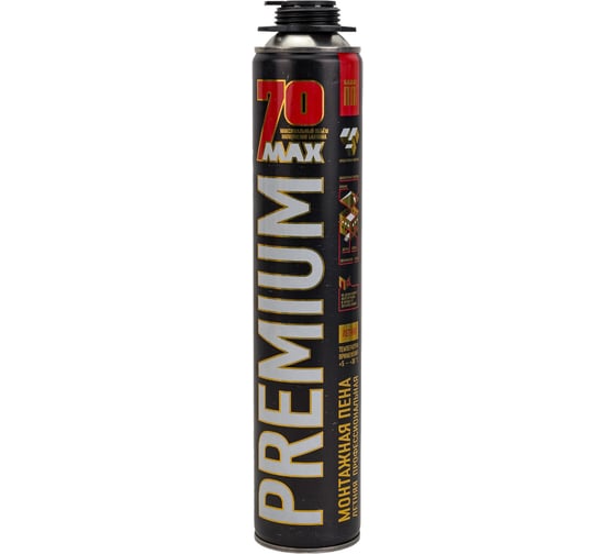 Монтажная пена PREMIUM 70, профессиональная, летняя, 900 мл N55980