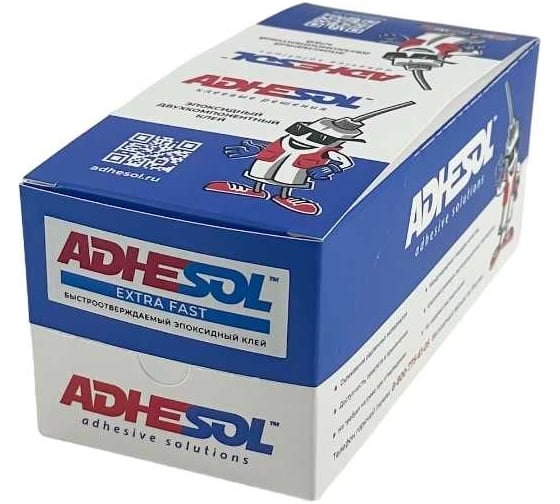 Эпоксидный клей ADHESOL Extra fast в пакетиках, быстроотверждаемый, 4 мл, 50 шт. 500524