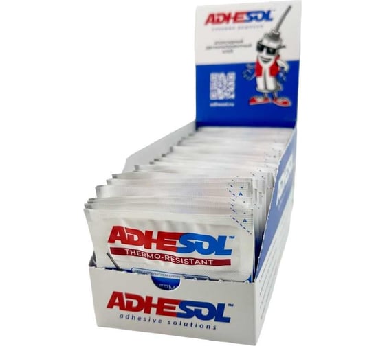 Эпоксидный клей ADHESOL Thermo resistant в пакетиках, термостойкий, 4 мл, 50 шт. 500514