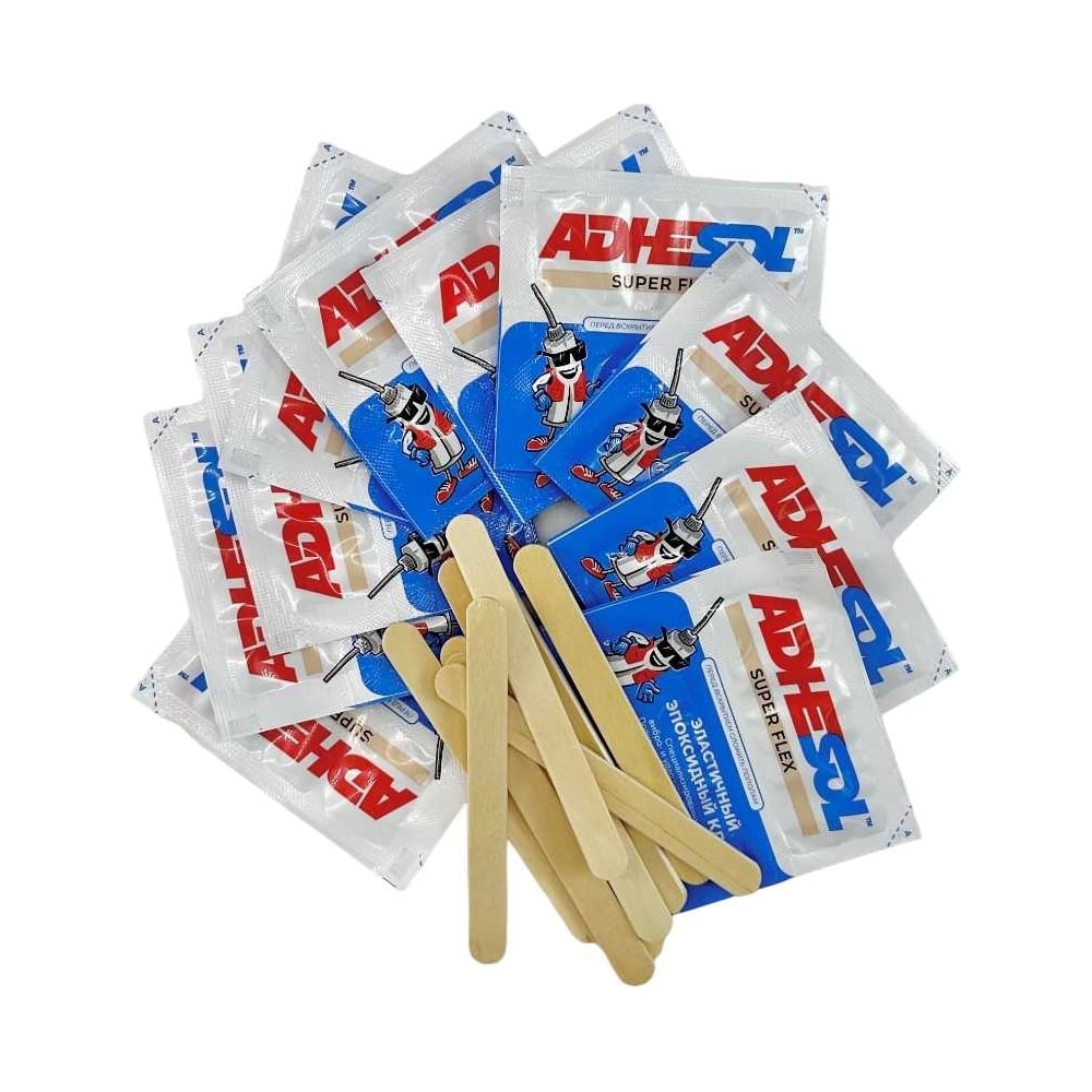 Эпоксидный клей ADHESOL Super flex в пакетиках, эластичный, 4 мл, 25 шт ...