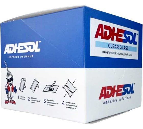 Эпоксидный клей ADHESOL Clear glass в пакетиках, прозрачный, 4 мл, 25 шт. 500521