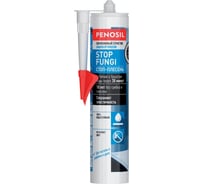 Силиконовый кислотный герметик Penosil Stop Fungi Silicone Sealant прозрачный, 310 мл H3709
