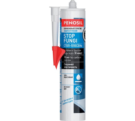 Силиконовый кислотный герметик Penosil Stop Fungi Silicone Sealant прозрачный, 310 мл H3709