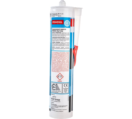 Силиконовый кислотный герметик Penosil Stop Fungi Silicone Sealant прозрачный, 310 мл H3709