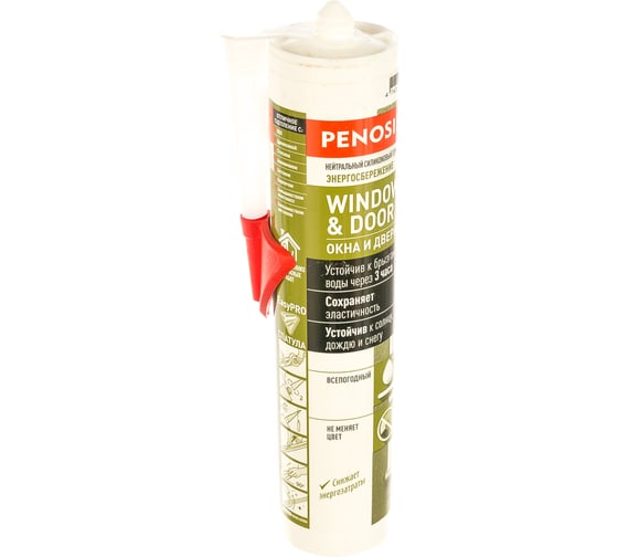 Силиконовый нейтральный герметик Penosil Window & Door Silicone Sealant прозрачный 310 мл H3712