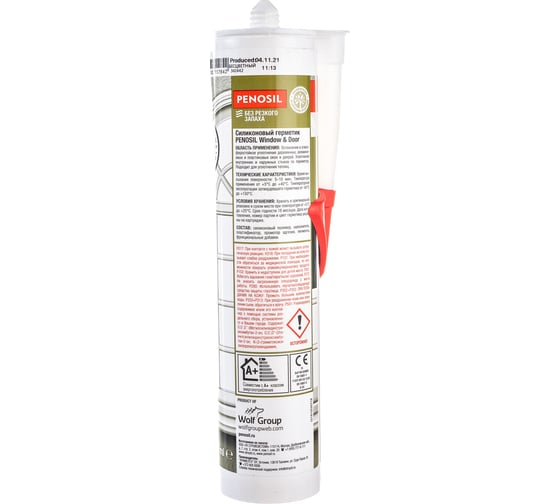 Силиконовый нейтральный герметик Penosil Window & Door Silicone Sealant прозрачный 310 мл H3712