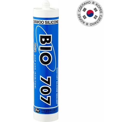 Санитарный силиконовый герметик Dawoo Sealant BIO 707 белый SSI-001W