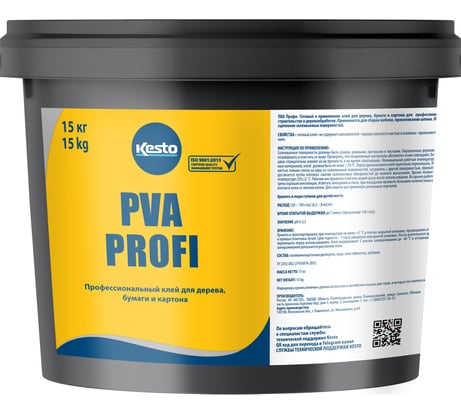 Профессиональный клей для дерева, бумаги и картона Kesto Pva profi, 15 кг 81104