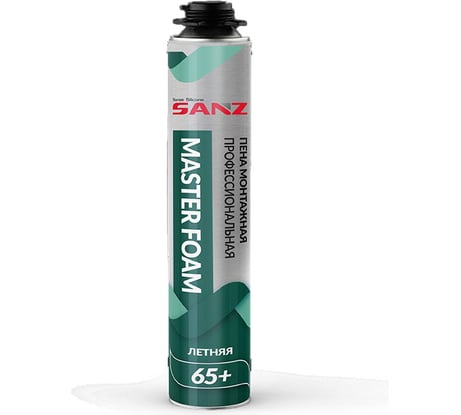 Профессиональная монтажная пена SANZ pu foam 65+, летняя, 850 г PU-FOAM-Summer