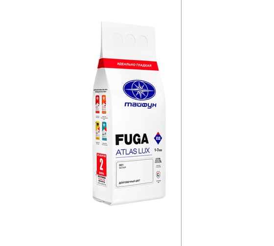 Цементная затирка Тайфун Fuga ATLAS LUX № 001 цвет белый, мешок 2 кг 001-2-lux