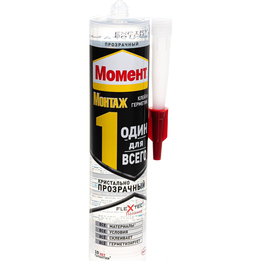 Клей-герметик Момент МОНТАЖ Один для всего Кристально прозрачный 290 г ...