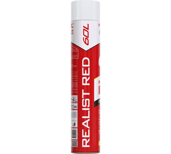 Монтажная бытовая пена REALIST Red 60 л, всесезонная 4602009041556
