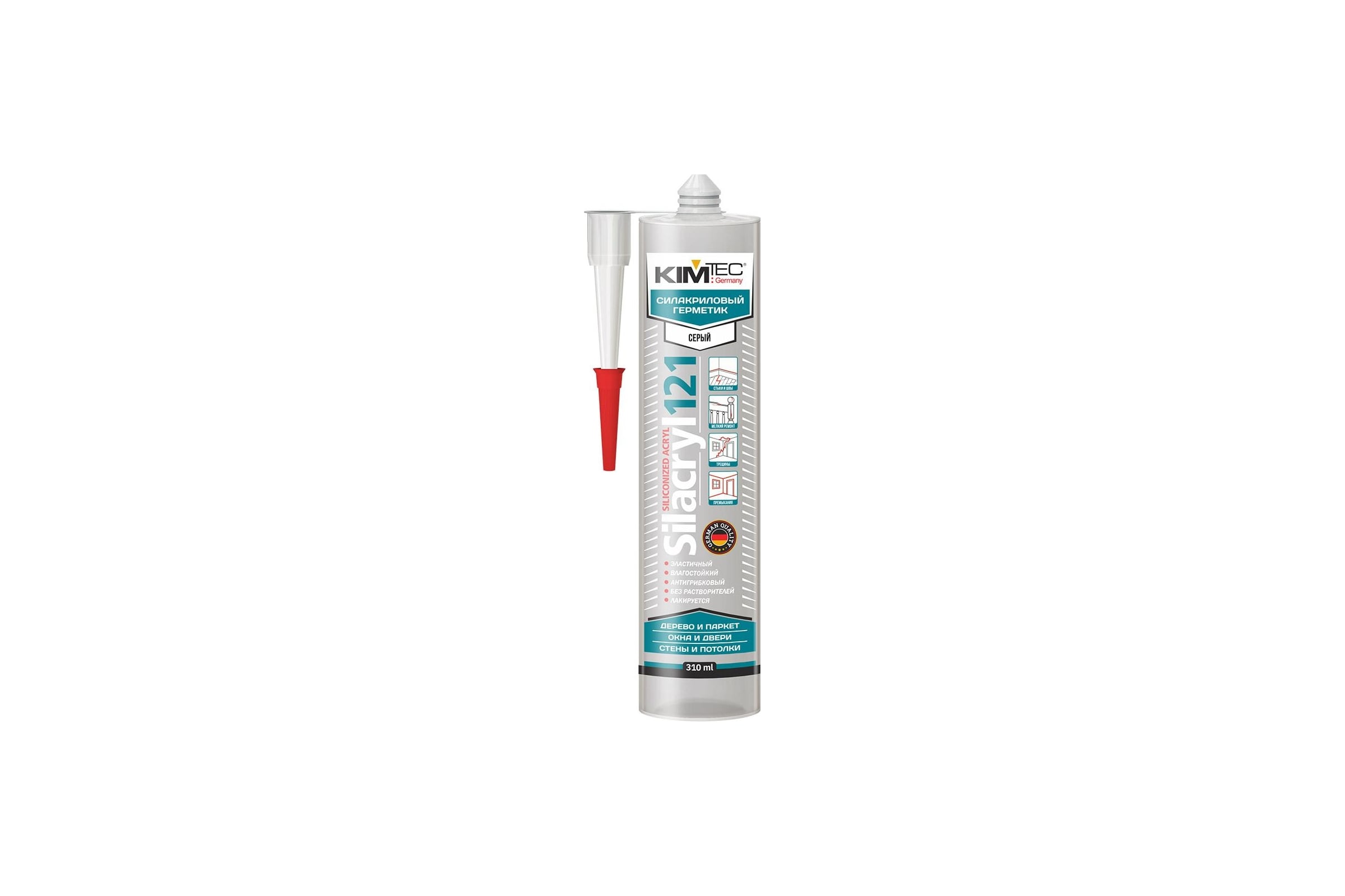 Силакриловый герметик KIM TEC Silacryl 121 серый, 310 мл 02-04-78