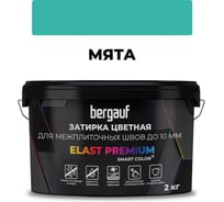 Затирка Bergauf elast premium, для межплиточных швов до 10 мм с водоотталкивающим и противогрибковым эффектом, мята, 2 кг 36984