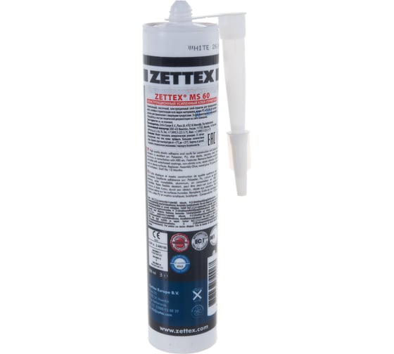 Конструкционный усиленный клей-герметик Zettex MS 60 белый 290 мл 495195