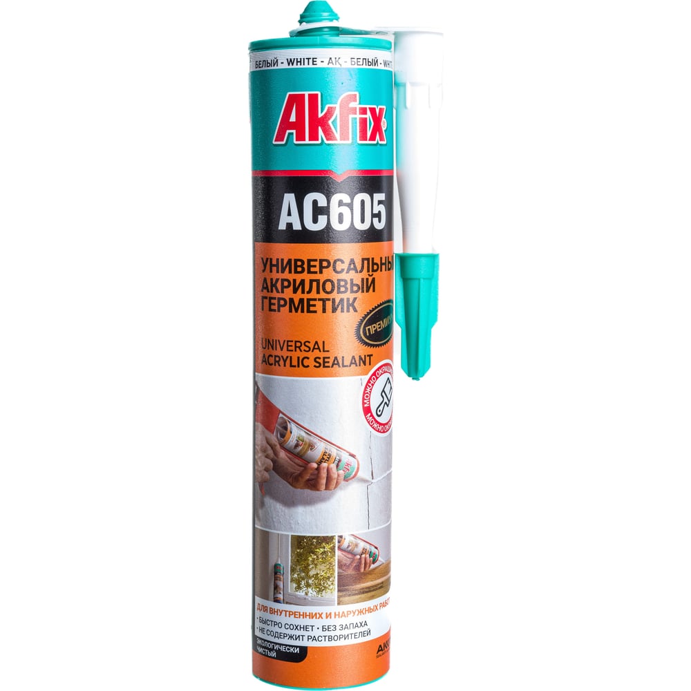 Акриловый герметик Akfix AC605, белый, 310 мл AA002 - выгодная цена .