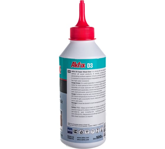 Клей ПВА Akfix D3, 500 гр AS3242