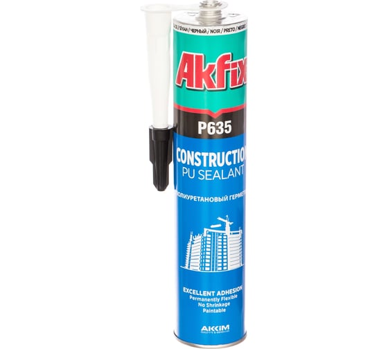Полиуретановый строительный герметик Akfix P635 35 Шор, черный, 310 мл AA113