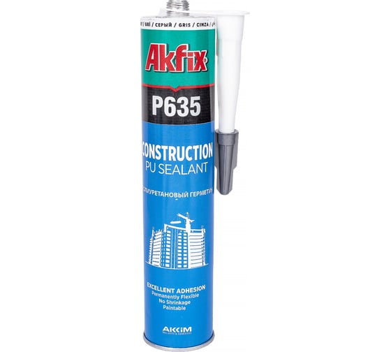 Полиуретановый строительный герметик Akfix P635 35 Шор, серый, 310 мл AA116