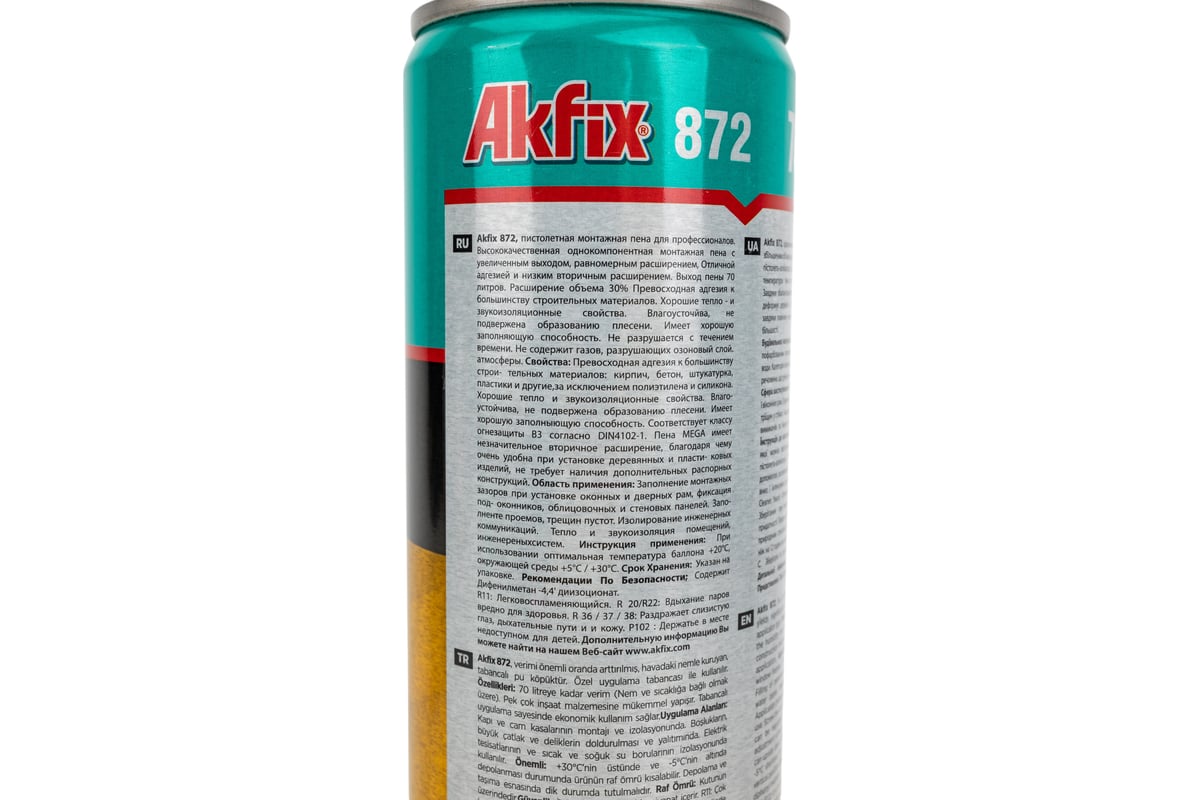 Профессиональная монтажная пена Akfix 872 Mega 70 л 1020 гр FA070 -  выгодная цена, отзывы, характеристики, фото - купить в Москве и РФ