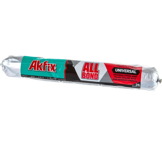 Универсальный клей-герметик на основе MS полимера Akfix AllBond Universal 45 Шор, серый, 600 мл AMS34 1