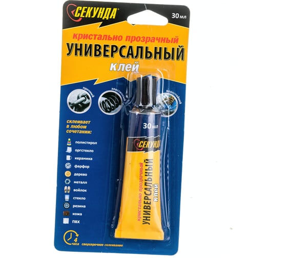 Универсальный клей Секунда 30 мл, прозрачный 403-108