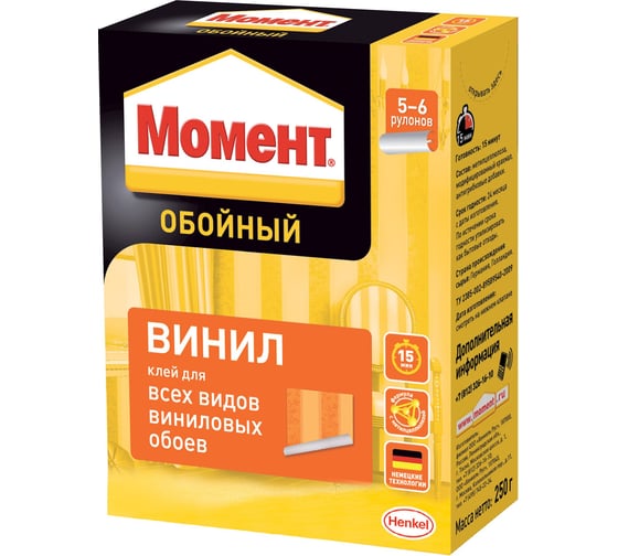 Обойный клей Момент Винил 250 г 3000886