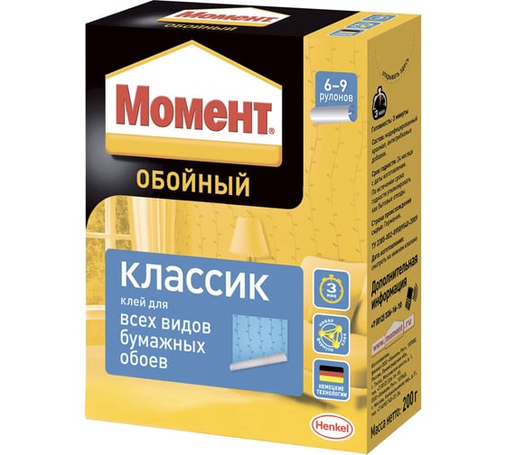 Обойный клей МОМЕНТ Классик 200 г Б0008054 761780