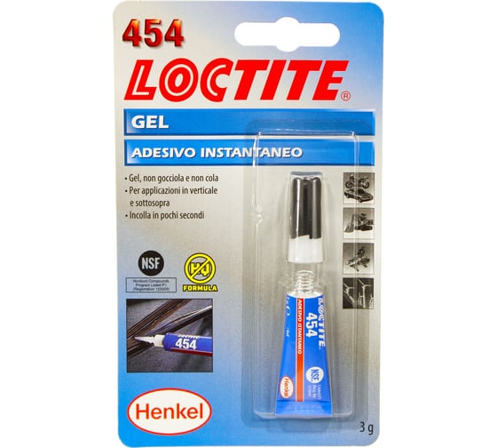 Моментальный цианоакрилатный клей общего назначения LOCTITE 454, гелеобразный, 3 гр в блистере 161852