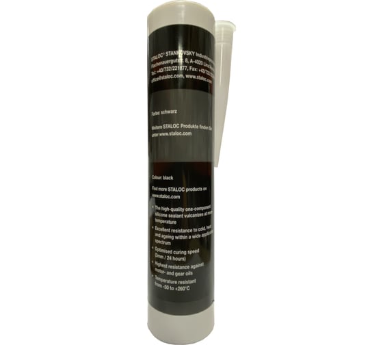 Силиконовый герметик STALOC high performance silicone sealant маслостойкий, нейтральный, черный, 310 мл 104409030OX