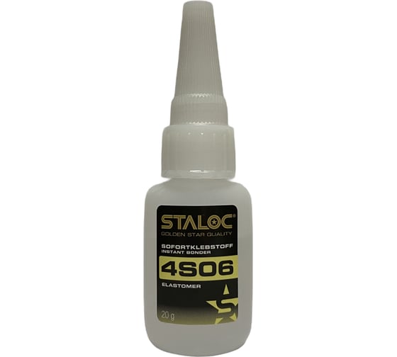 Моментальный цианоакрилатный клей для резин и пластиков STALOC 4s06 20 г 104409020