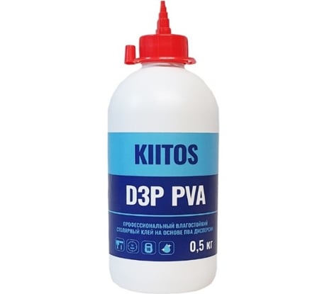 Клей пва KIITOS d3p столярный, 0,5 кг 7930123610455