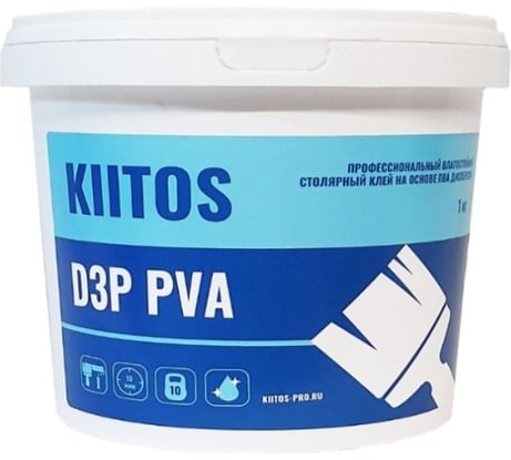 Клей пва KIITOS d3p столярный, 1 кг 7930123610493