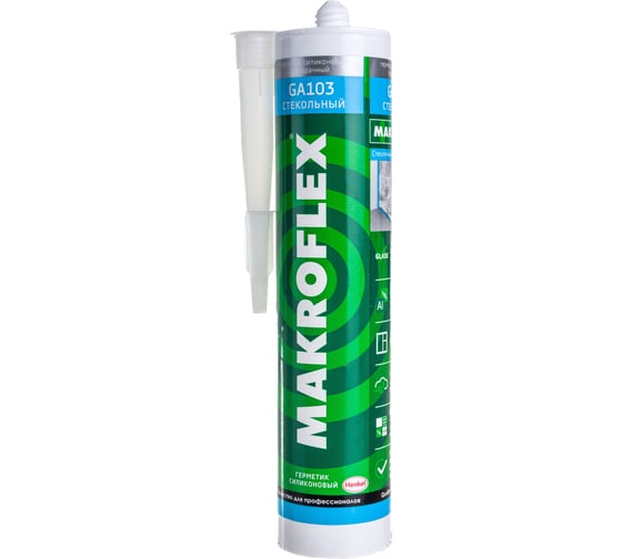Силиконовый стекольный герметик Makroflex GA103 прозрачный 0,30л тов-163847 1