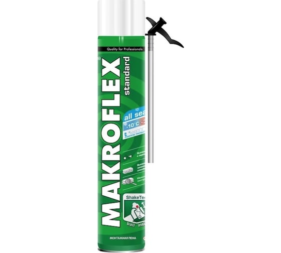 Монтажная пена Makroflex SHAKETEC Стандарт 0,75л всесезонная тов-160200