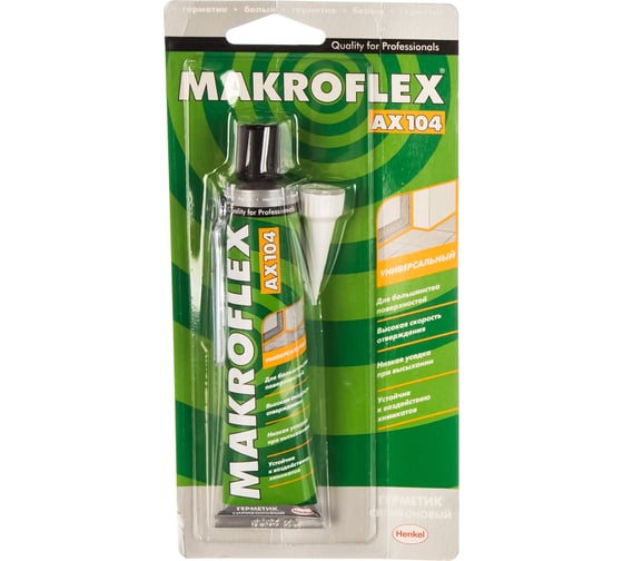 Силиконовый универсальный герметик Makroflex AX104 белый 85мл тов-166550