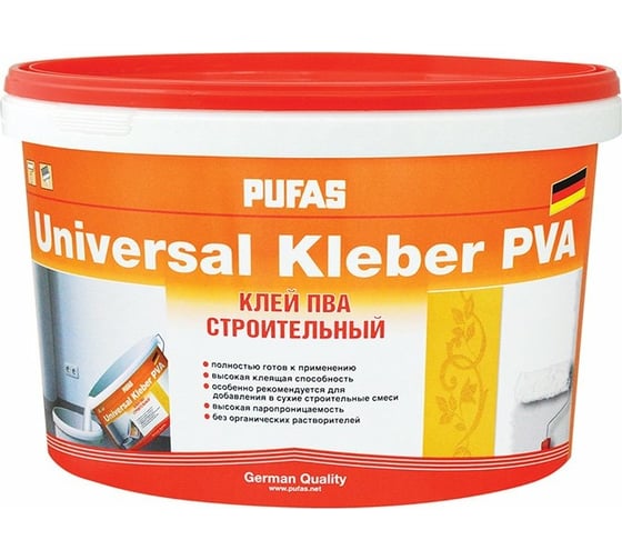 Клей ПВА Pufas Строительный Универсальный мороз. 10кг тов-122871