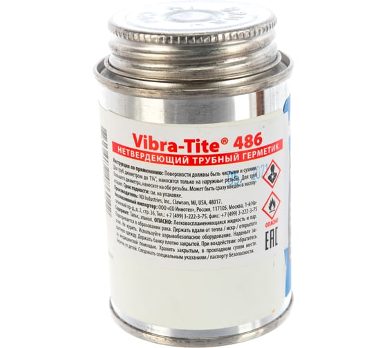 Нетвердеющий трубный герметик Vibra-Tite 486 118 мл 48604