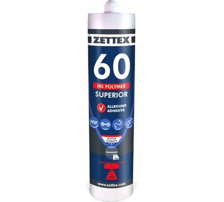 Конструкционный усиленный клей-герметик Zettex MS 60 черный 290 мл 495196