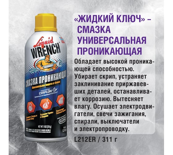 Жидкий ключ - смазка суперпроникающая GUNK аэрозоль 311г NEW русс L212ER