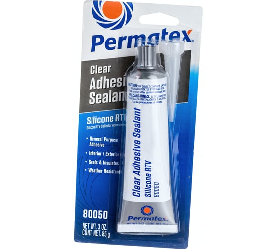 Клей-герметик PERMATEX RTV силиконовый/прозрачный/тюбик 85г 80050