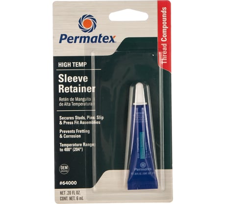 Компаунд для монтажа гильз и цилиндрических деталей PERMATEX термостойкий 6мл 64000