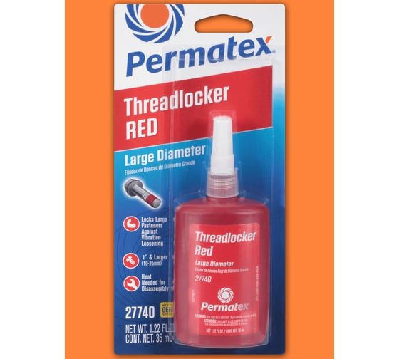 Фиксатор для резьбы больших диаметров PERMATEX сильной фиксации красный 36мл. 27740 1