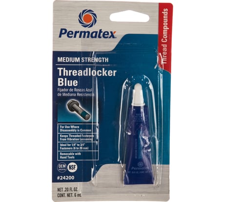 Фиксатор резьбы средней фиксации PERMATEX синий 6мл. 24200