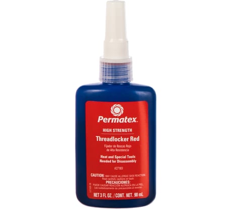 Фиксатор резьбы сильной фиксации PERMATEX красный 90мл. 27183