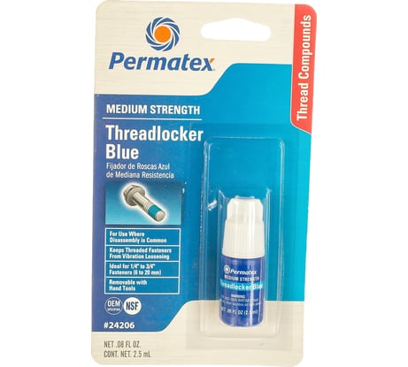 Фиксатор резьбы средней фиксации PERMATEX синий 2,5мл. 24206