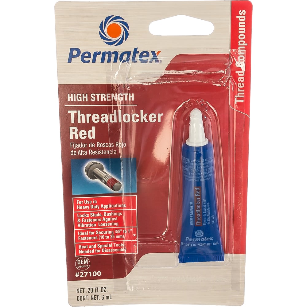 Фиксатор резьбы сильной фиксации PERMATEX красный 6мл. 27100 - выгодная ...
