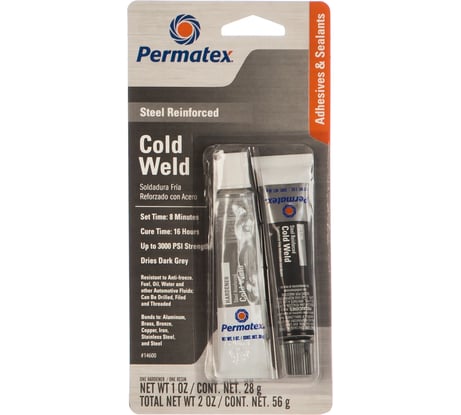 Холодная сварка PERMATEX стальной компаунд, двухкомпонентный, тюбики 28г.+28 г. 14600